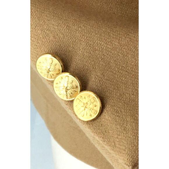 Size 16 Woolrich USA Womens 2 Button Pure Wool Blazer Jacket Sand Tan - Picture 12 of 14